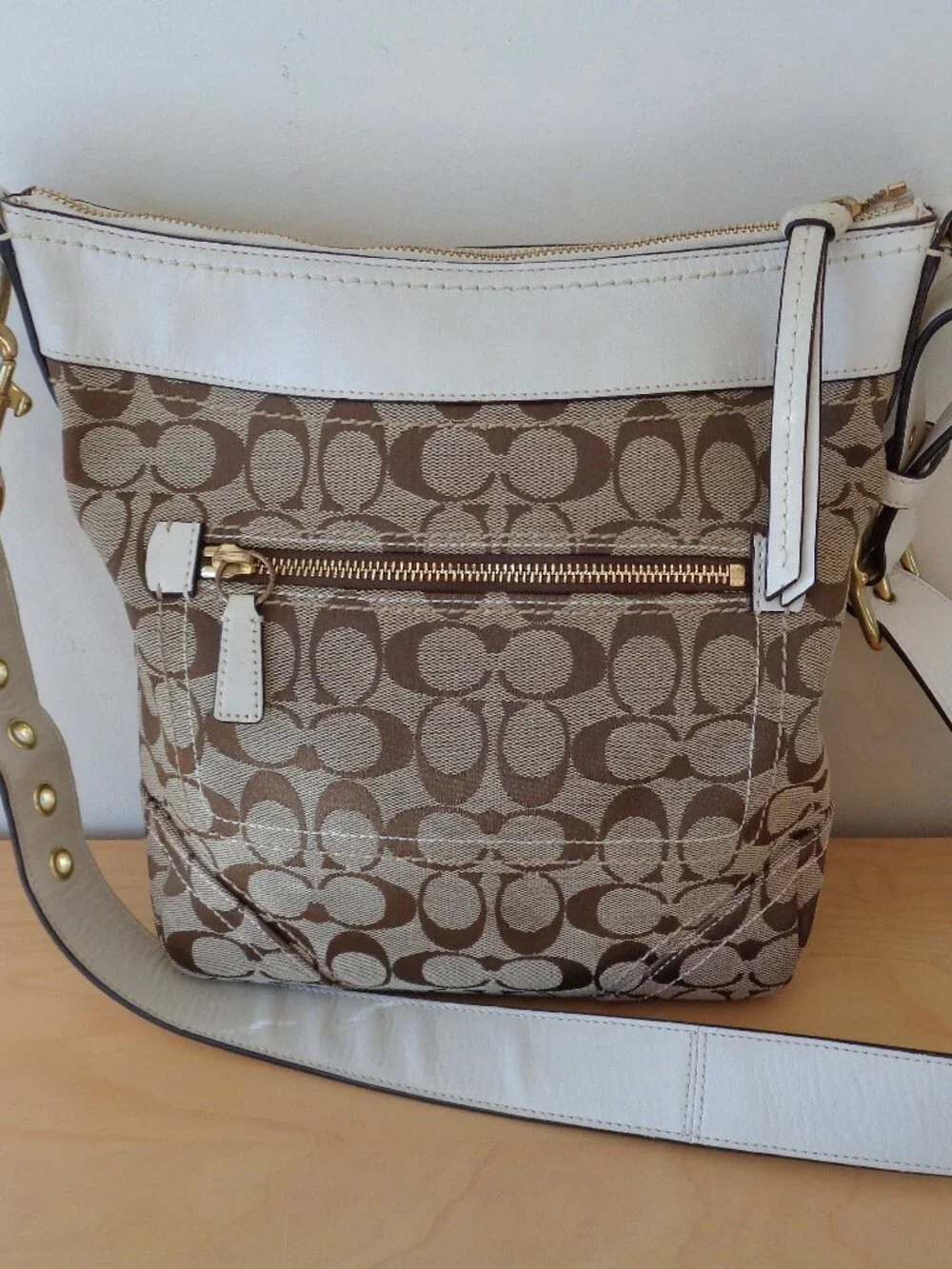 Vintage Coach Signature Duffle Bag Convertible Crossbody Khaki 10403 Like New